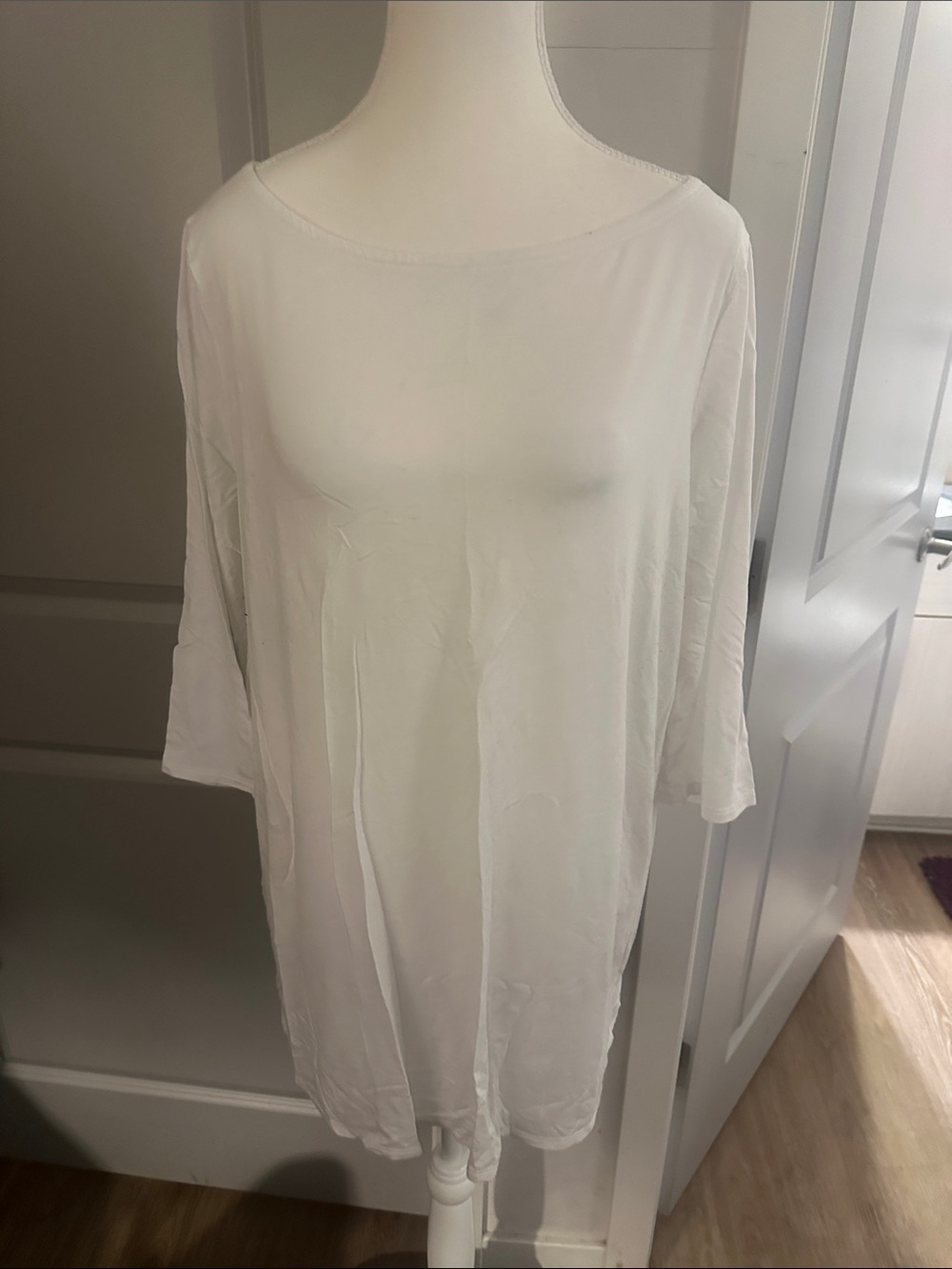 Classic Eileen Fisher White Women's Boatneck Top